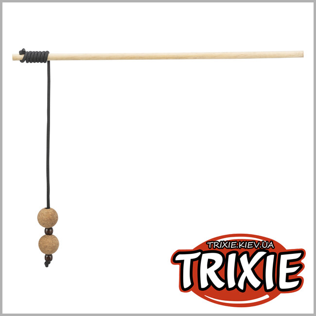 ТРИКСИ Украина - CityStyle удочка Trixie 41139 с мячиками (дерево/пробка), 40 см