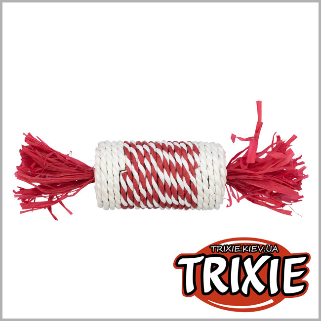 ТРИКСИ Украина - Игрушка "Рождественский ролл " для грызунов Trixie 926543 бумажная пряжа 18 см
