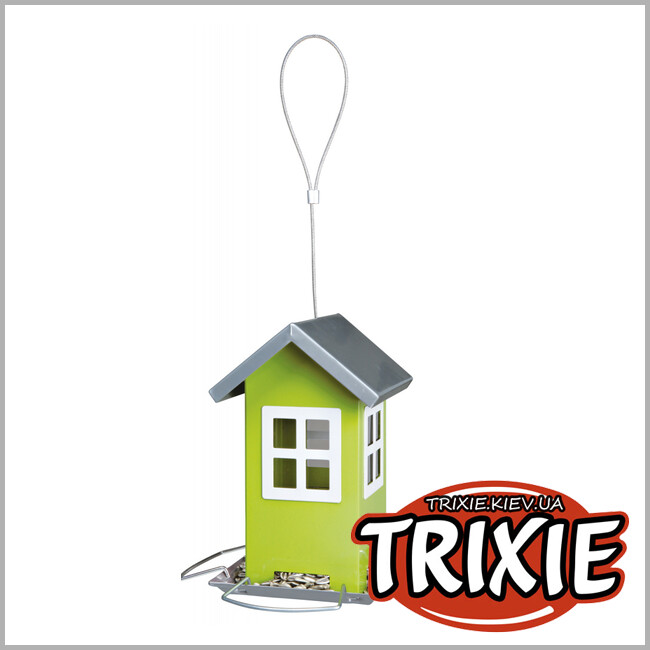 ТРИКСИ Украина - Металлическая кормушка для птиц Trixie Bird Feeder (зеленый 1,000 ml/20 cm)
