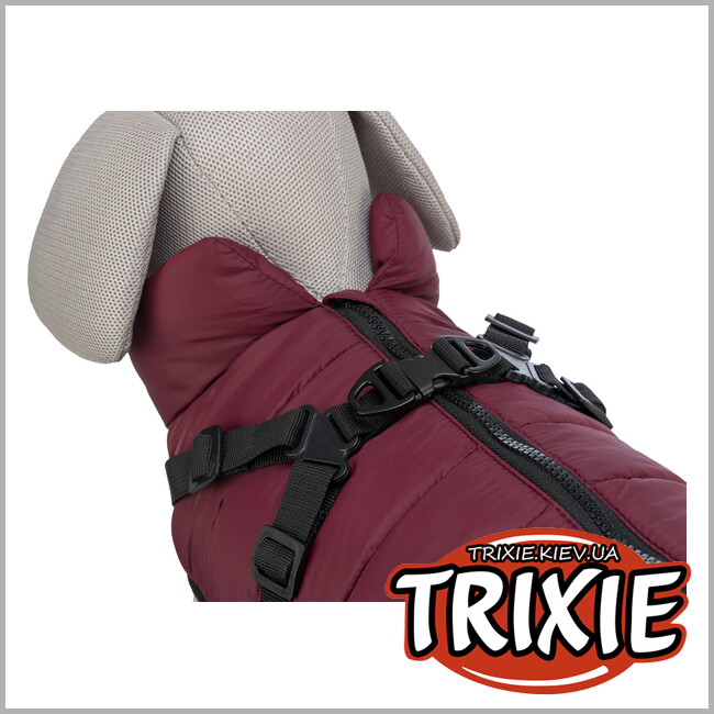 ТРИКСИ Украина - Попона зимняя со шлейкой для собак Trixie 680392 "Pirou", ХS: 30см, сангрия