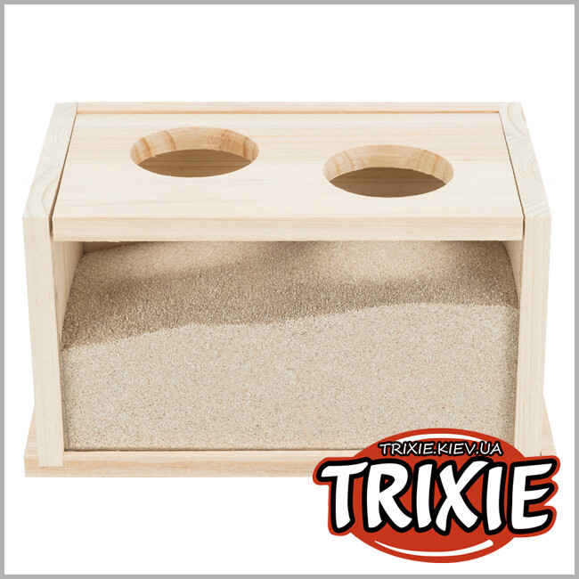 ТРІКСІ Україна - Ванна для піску для мишей/хом'яків Trixie (дерево, 22х12х12см)