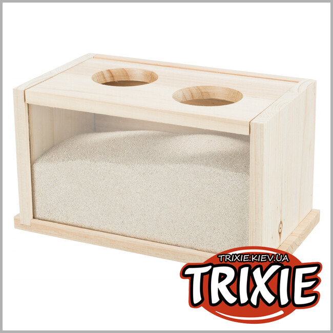 ТРІКСІ Україна - Ванна для піску для мишей/хом'яків Trixie (дерево, 22х12х12см)