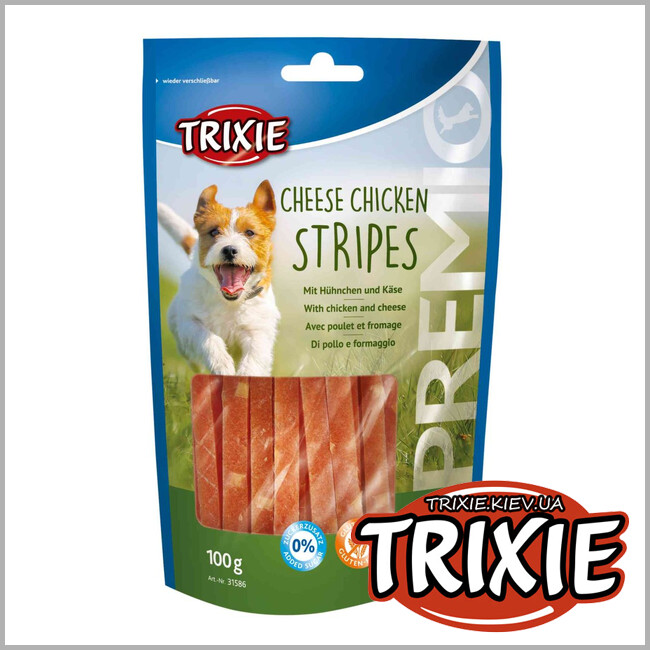 ТРИКСИ Украина - Лакомство для собак Trixie 31586 PREMIO Chicken Cheese Stripes курица/сыр 100г