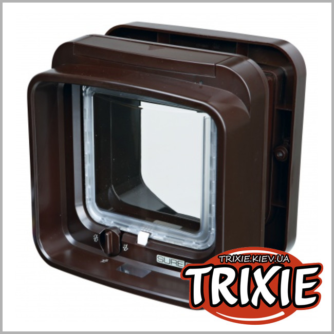 ТРИКСИ Украина - Двусторонняя дверца-автомат для котов TRIXIE - SureFlap (Цвет: коричневый)