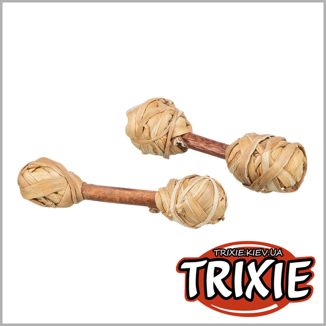 ТРИКСИ Украина - Набор гантелей (кора дерева/трава), 9х2см (2шт/уп) Trixie 61916