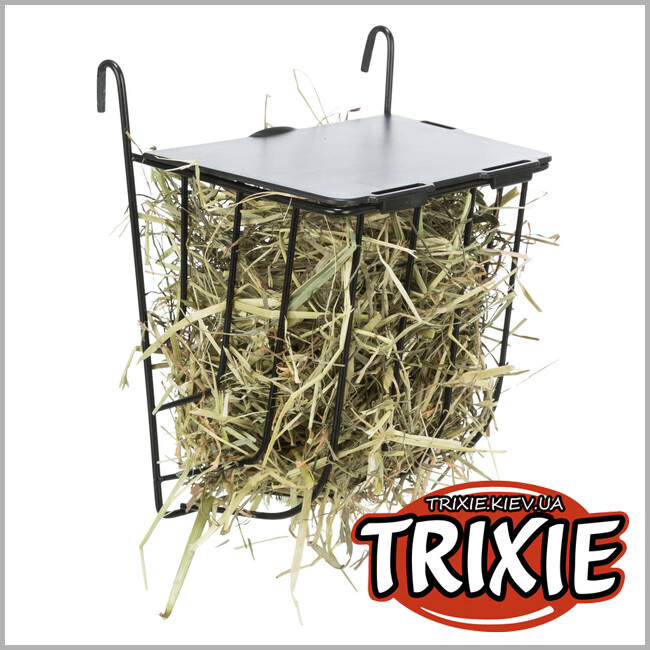 ТРИКСИ Украина - Ясли для сена Trixie 60890 висячие с крышкой металлические 13 х 18 х 12 см черные