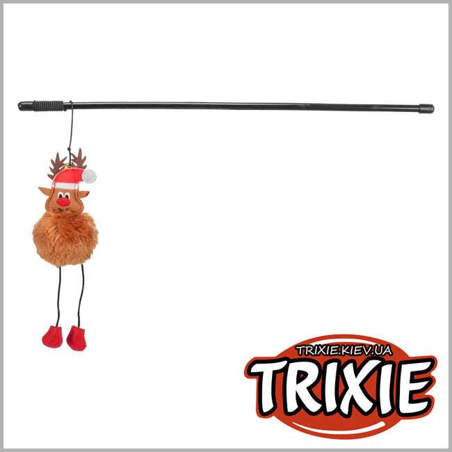 ТРИКСИ Украина - Игрушка "Палочка с рождественским оленем" для кошек Trixie 92452 пластик 45 см