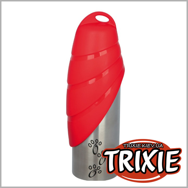 ТРИКСИ Украина - Поилка дорожная металлическая бутылка + миска для котов TRIXIE (750мл)