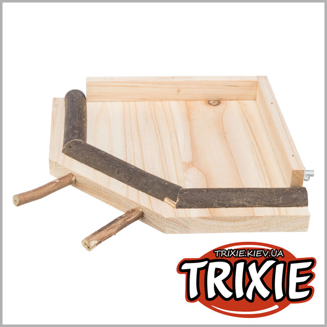 ТРИКСИ Украина - Деревянная площадка Trixie 51698 с георгинами в клетку для птиц, 19х19см