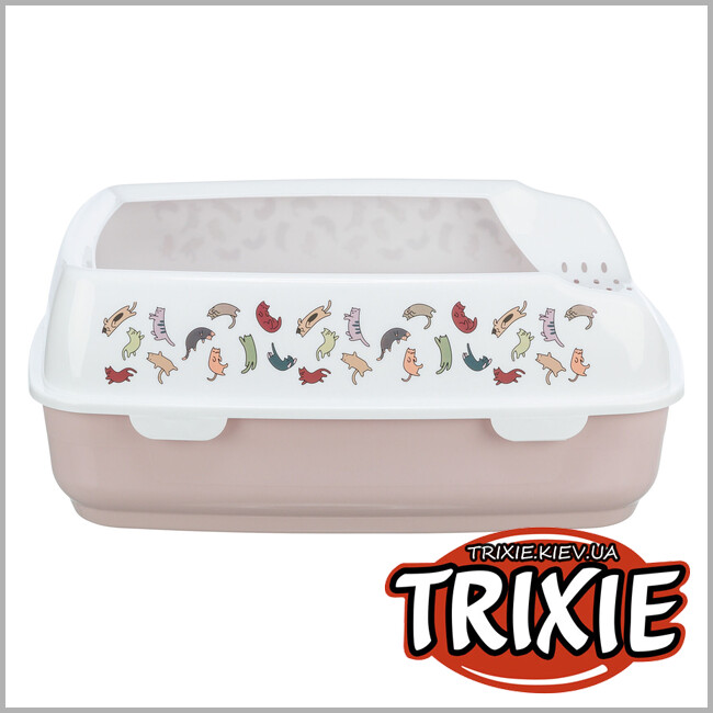 ТРИКСИ Украина - Туалет для кота Trixie 40399 "Delio" с высоким бортиком, 38х20х50см, сиреневый/белый