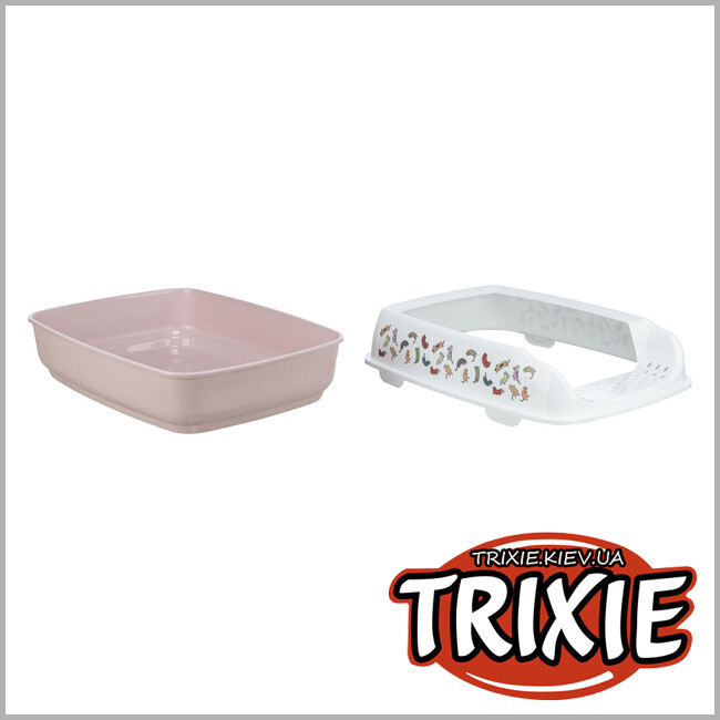ТРИКСИ Украина - Туалет для кота Trixie 40399 "Delio" с высоким бортиком, 38х20х50см, сиреневый/белый