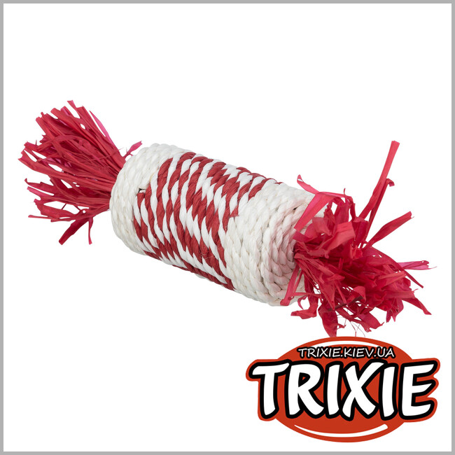 ТРИКСИ Украина - Игрушка "Рождественский ролл " для грызунов Trixie 926543 бумажная пряжа 18 см