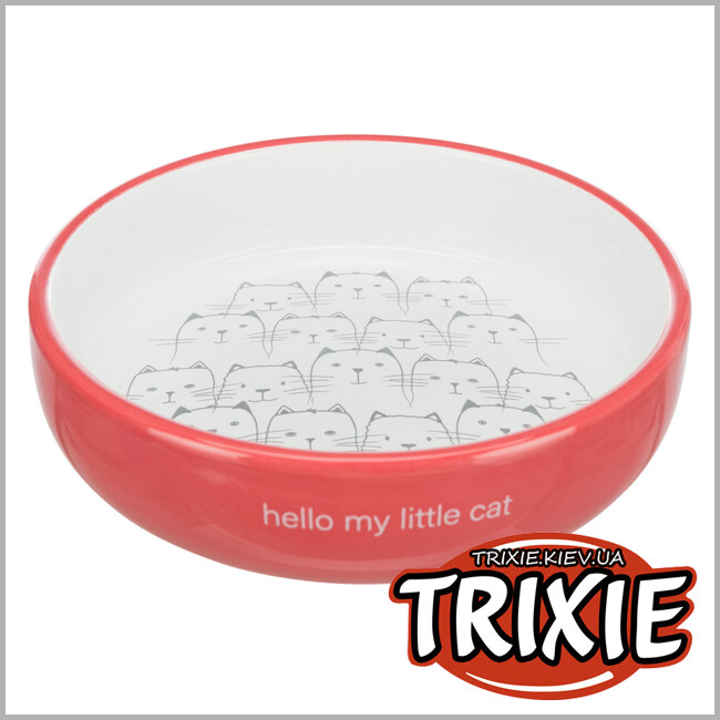 ТРИКСИ Украина - Миска для коротконосых котов TRIXIE (0,3 л/ø 15 см красная)