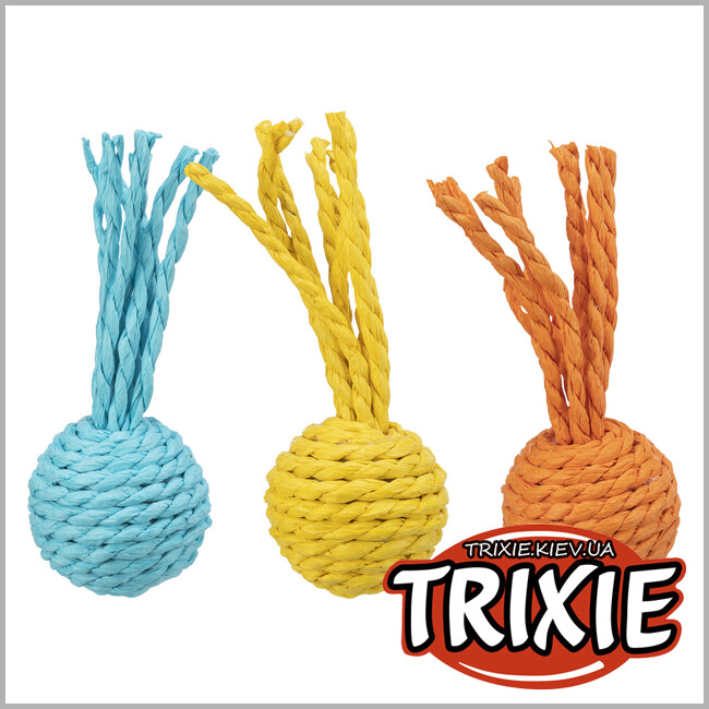 ТРИКСИ Украина - Мячик-погремушка Trixie 41121 (бумажная веревка), 4х11см