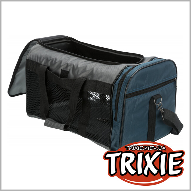 ТРИКСИ Украина - Сумка переноска для собак Trixie Samira (серо-синяя, 31*32*52 cm /12 kg)