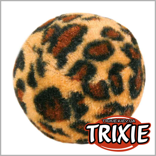 ТРИКСИ Украина - Набор мячиков Леопард Trixie Toy Balls with Leopard Print (плюш с колокольчиком 3.5cm * 4шт)