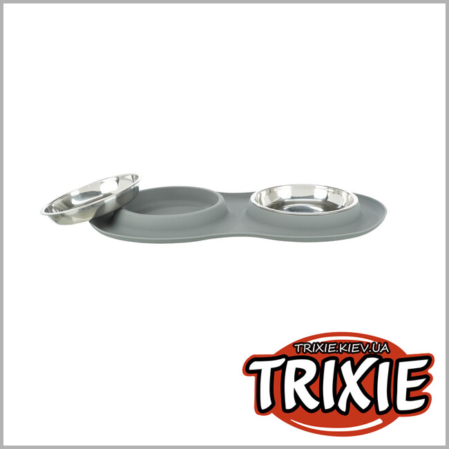 ТРІКСІ Україна - Міски для котів набір нержавіюча сталь Trixie (2*0,3 л/ø 16 см/47*3*26 см)
