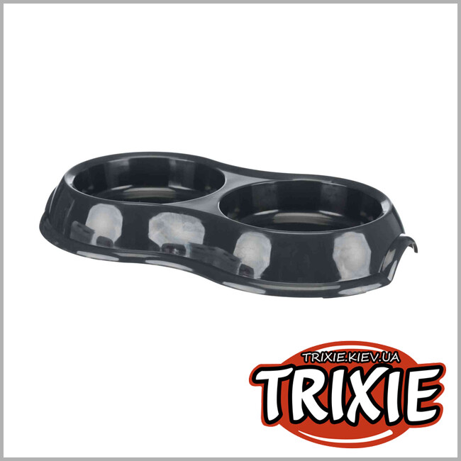 ТРИКСИ Украина - Пластиковая миска двойная TRIXIE (не скользит 2*0.2л / 11см)