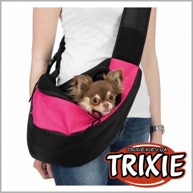 ТРИКСИ Украина - Сумка-переноска на плечо TRIXIE Sling Front Bag (полиэстер 50*25*18 cм розовый/чёрный)
