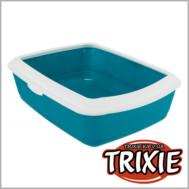 ТРИКСИ Украина - Туалет с рамкой Trixie Classic Litter Tray ( 37 * 15 * 47 см бирюза)