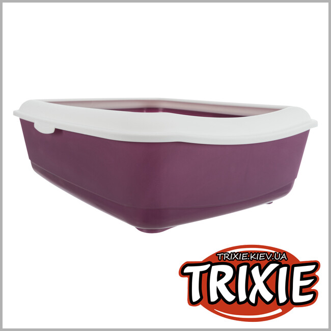 ТРИКСИ Украина - Туалет с рамкой Trixie Classic Litter Tray ( 37 * 15 * 47 см ягодный )