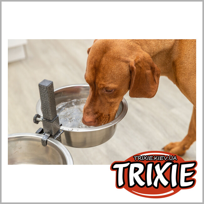 ТРИКСИ Украина - Подставка с мисками для собак Trixie 24922 на регулируемой подставке металлическая 2x2,8 л/24 см
