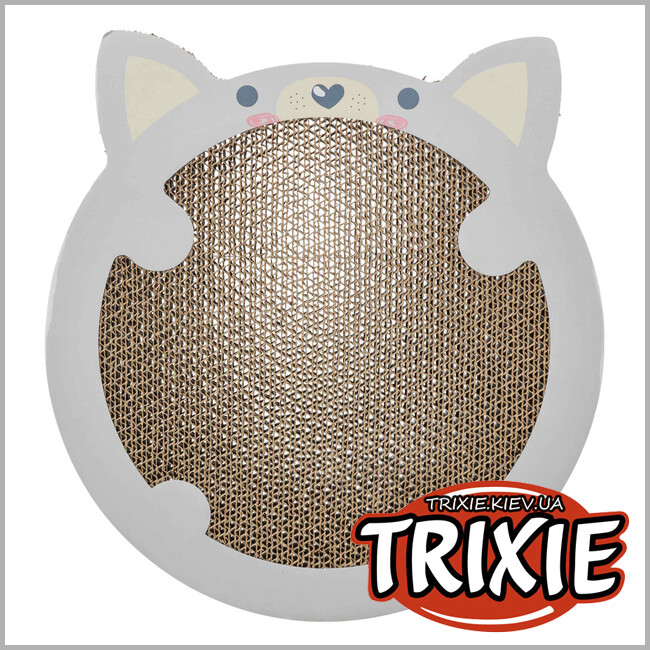 ТРИКСИ Украина - Царапка для котят Trixie 48041 картонная в форме хомяка с кошачьей мятой 31х2,5х32,5 см светло-серая