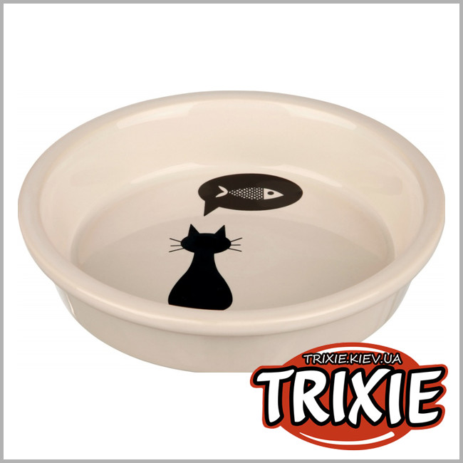ТРИКСИ Украина - Керамическая миска для кота TRIXIE Ceramic Bowl CAT (0.25L * 13 см)