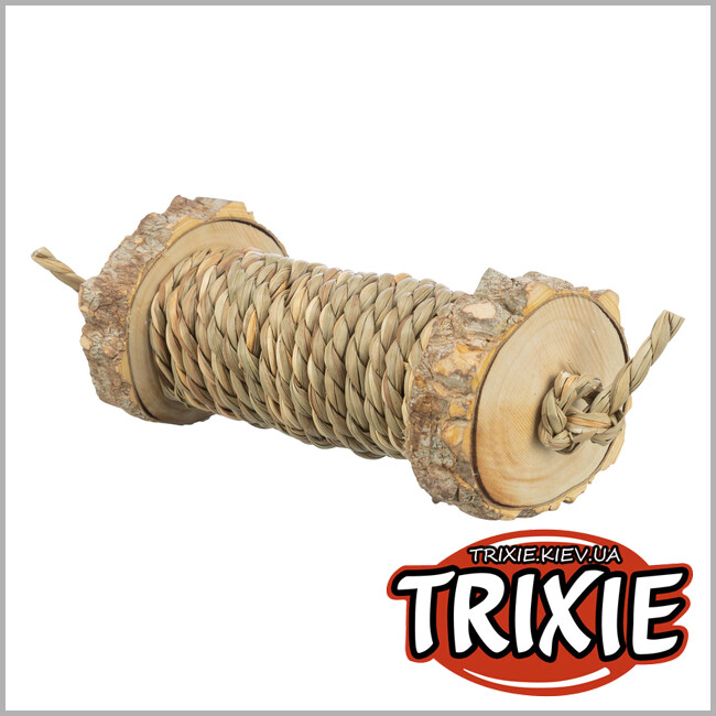ТРИКСИ Украина - Игрушка-барабан Trixie 61820 для грызунов (водоросли/дерево), 5х18см
