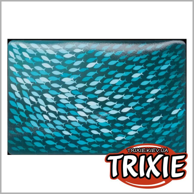 ТРИКСИ Украина - Коврик под миску TRIXIE (пластик, 44 × 28см, синий с рыбками)