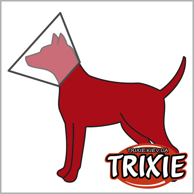 ТРИКСИ Украина - Ветеринарный воротник Trixie 19516 для собак на липучке пластик размер L-XL 50-58/28 см