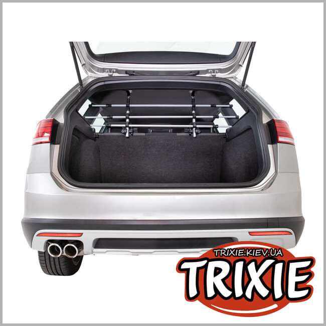 ТРИКСИ Украина - Авто решетка Trixie 13171 с фиксацией подголовника для животных: 93-163см/34-48см, серебро/черный