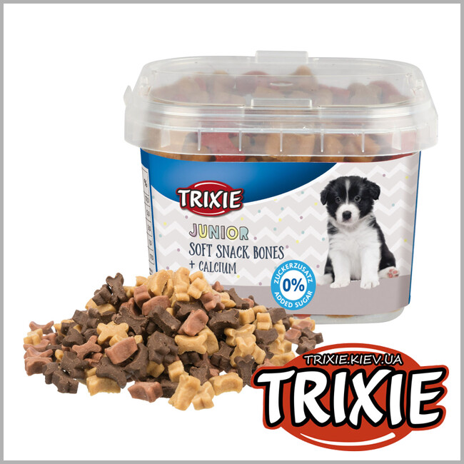 ТРИКСИ Украина - Лакомство для собак Trixie 31518 Junior Soft Snack Bones с курицей, бараниной и лососем 140г