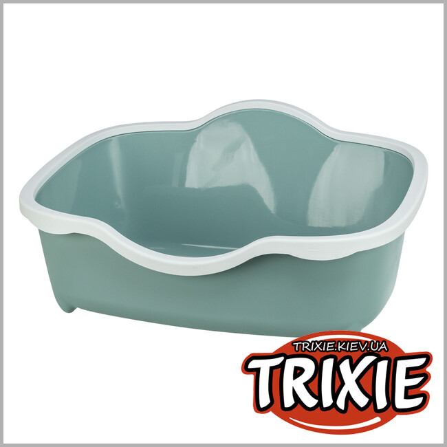 ТРИКСИ Украина - Туалет для кота "Davio" Trixie 40560 с высоким бортиком, 56х26х39см, зеленый/белый