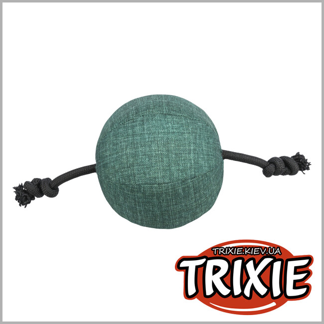 ТРИКСИ Украина - Мяч CityStyle с веревкой Trixie 34725 (ткань/веревка), переделан, 14х34см