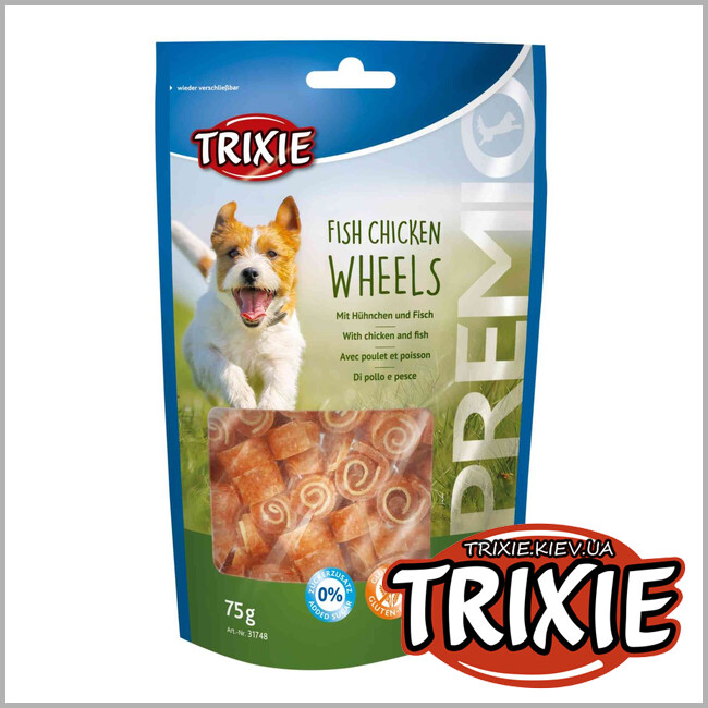 ТРИКСИ Украина - Лакомство для собак Trixie 31748 PREMIO Fish Chicken Wheels курица/рыба 75г