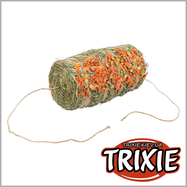 ТРИКСИ Украина - Тюк сена-маятник Trixie 60797 для подвешивания с горохом и морковью, 250гр