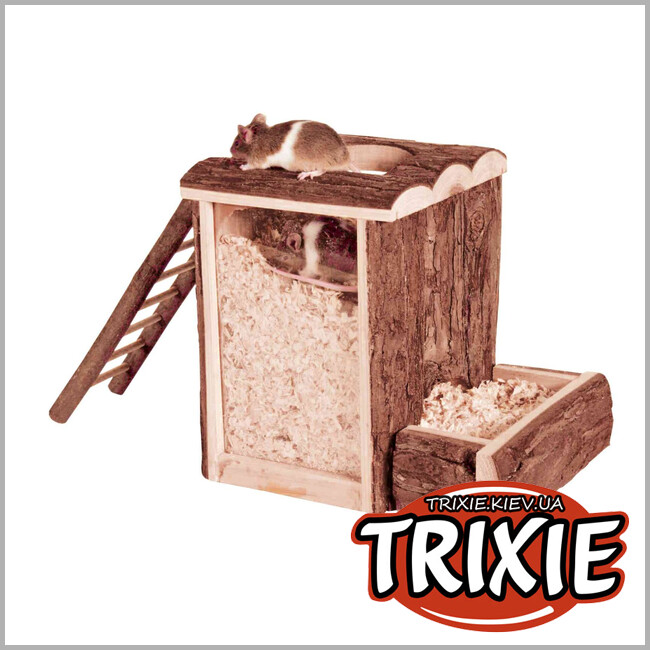 ТРИКСИ Украина - Башня-нора игра для мышей Trixie 62001 (кора), 20х20х16см