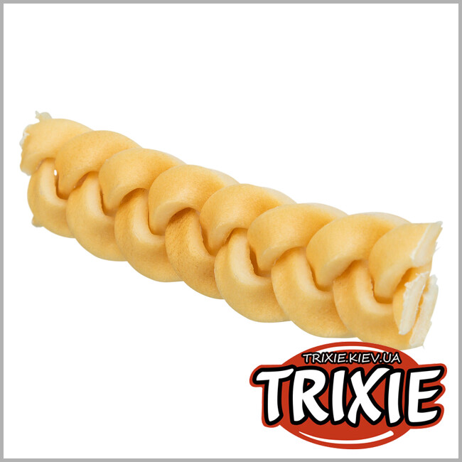 ТРИКСИ Украина - Лакомство для собак Trixie 27153 кожа головы буйвола плетеная/сушеная, 12см/200гр