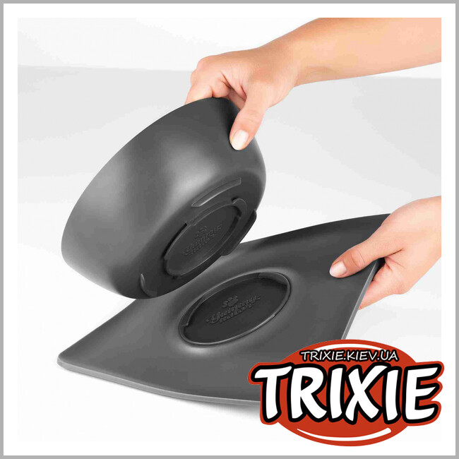 ТРИКСИ Украина - Миска с ковриком Yummynator-TRIXIE (1400мл/24х24см,серый/серый)