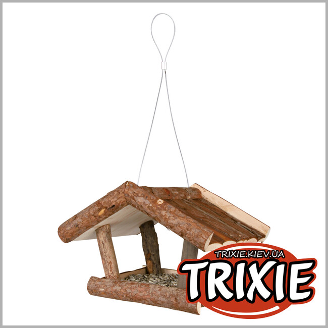 ТРИКСИ Украина - Кормушка подвесная Trixie - Natural Living для птиц (дерево, 32х23х20 см)