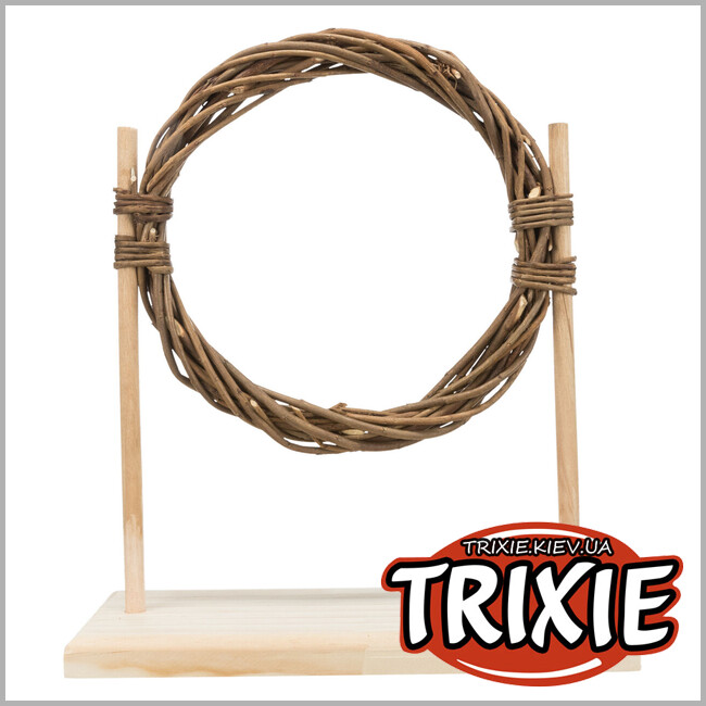 ТРИКСИ Украина - Набор для аджилли с кольцом для грызунов Trixie 61910 (дерево/ива), 28х26х11см