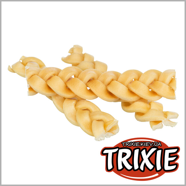 ТРИКСИ Украина - Лакомство для собак Trixie 27153 кожа головы буйвола плетеная/сушеная, 12см/200гр