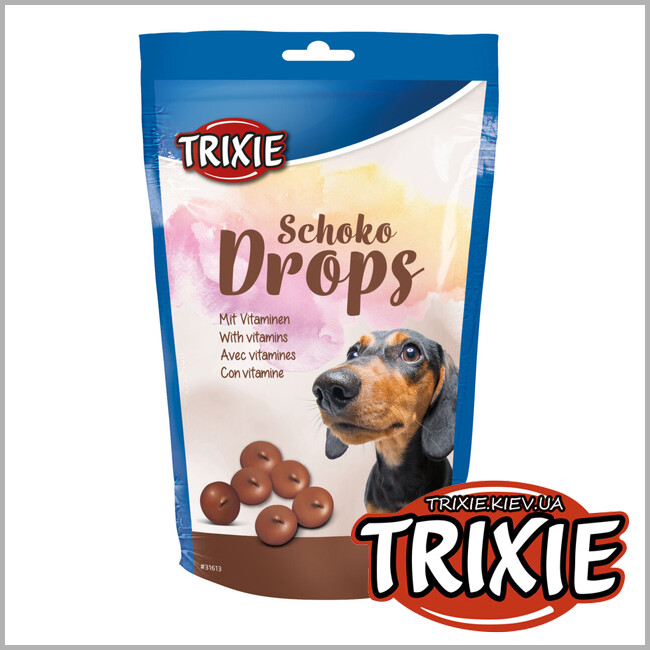 ТРИКСИ Украина - Лакомство для собак дропсы Trixie 31613 Шоколадные дропсы с витаминами 200г