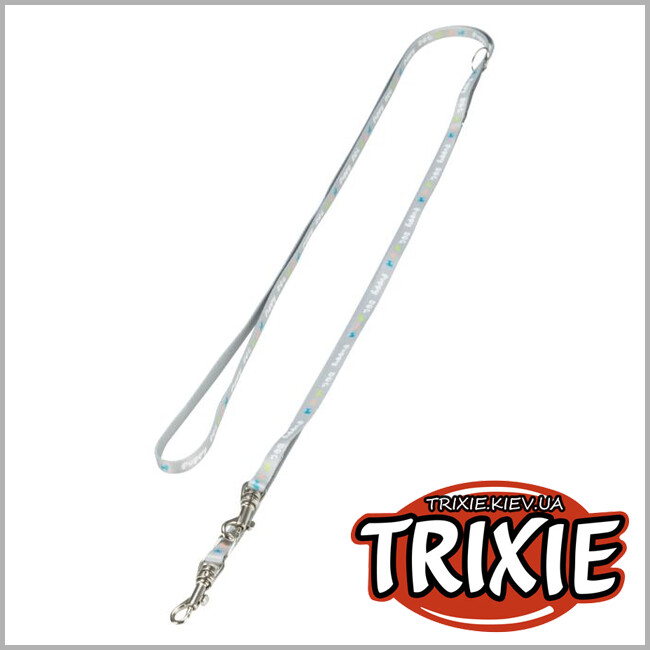 ТРИКСИ Украина - Шлейка с поводком для щенков Trixie Junior Puppy H-Harness with Lead (M-L, 27-45cm*10mm, светло-серый)