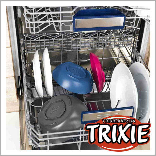 ТРИКСИ Украина - Миска с ковриком Yummynator-TRIXIE (400мл/24х24см,розовый/серый)