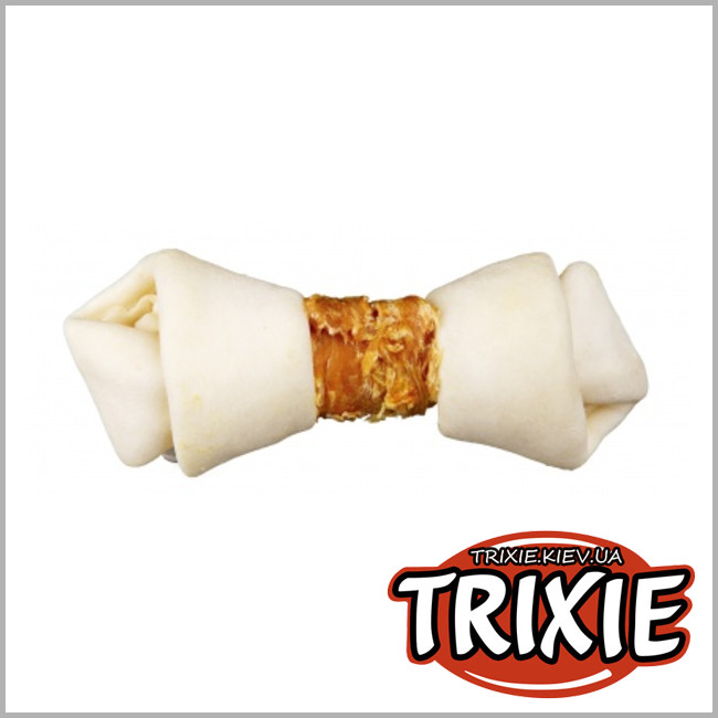 ТРИКСИ Украина - Косточки с куриным филе для собак Trixie Denta Fun Knotted Chicken Chewing Bone (11см 2шт / 70g)