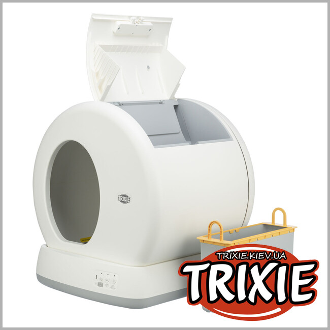 ТРИКСИ Украина - Туалет Trixie 40040 для кота "Self-Cleaning", самоочищающийся, 53х55. 5х52см, белый