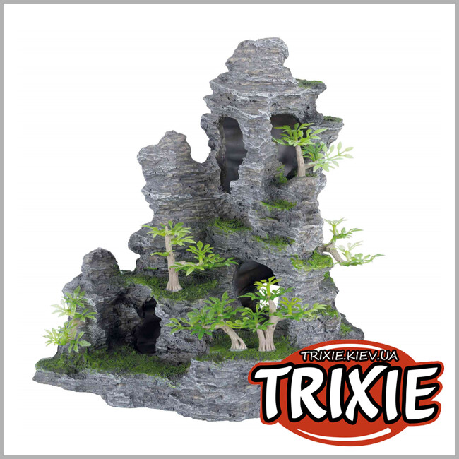 ТРИКСИ Украина - Грот для рыбок TRIXIE - Скалы с пещерой с растениями, 31см
