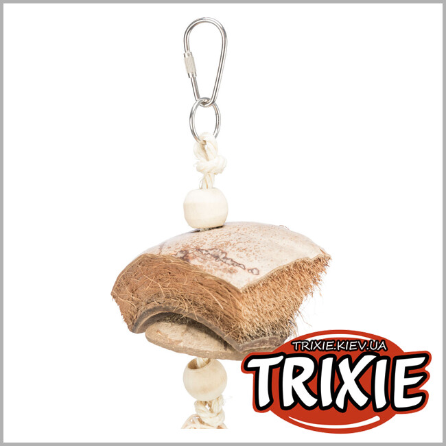ТРИКСИ Украина - Натуральная игрушка Trixie 51692 для попугаев (кокос/ротанг/лава) 35см